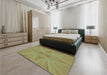 Patterned Salad Green Rug in a Bedroom, pat3338lblu