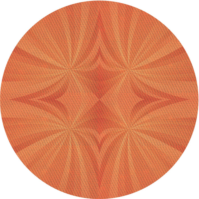 Square Patterned Neon Orange Rug, pat3338org