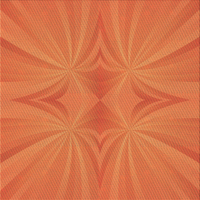 Round Patterned Neon Orange Rug, pat3338org