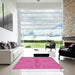 Square Patterned Deep Pink Rug in a Living Room, pat3338pur