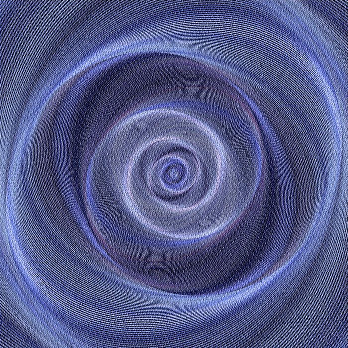 Round Patterned Blue Rug, pat3339blu