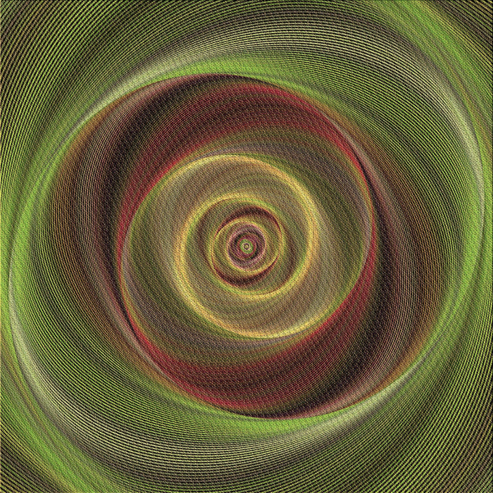 Round Patterned Dark Yellow Green Rug, pat3339brn