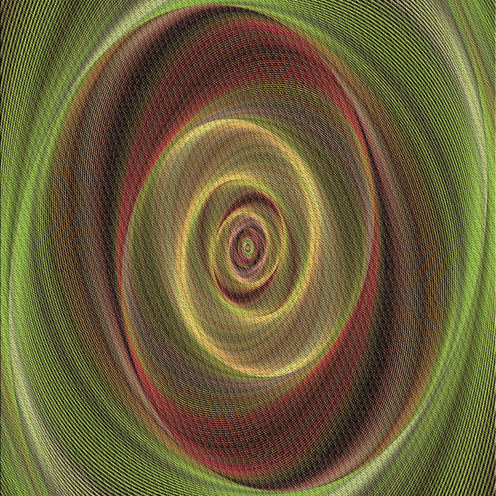 Patterned Dark Yellow Green Rug, pat3339brn