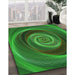 Machine Washable Transitional Deep Emerald Green Rug in a Family Room, wshpat3339grn