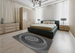 Patterned Gray Rug in a Bedroom, pat3339gry