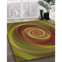 Patterned Dark Golden Brown Rug, pat3339org