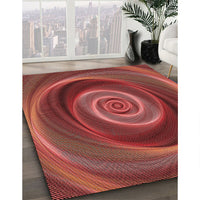 Patterned Cranberry Red Rug, pat3339rd