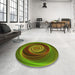 Round Patterned Bakers Brown Rug in a Office, pat3339yw