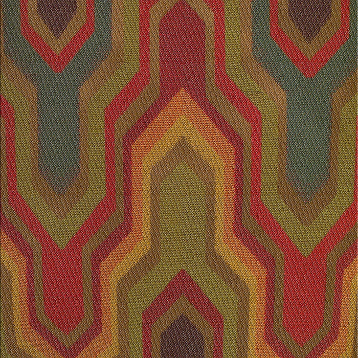 Machine Washable Transitional Saffron Red Rug, wshpat333