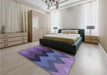 Patterned Medium Slate Blue Rug in a Bedroom, pat334blu