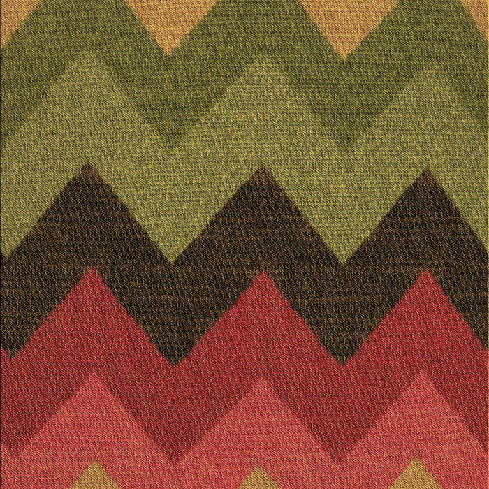 Patterned Tomato Red Rug, pat334brn