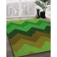 Patterned Army Green Rug, pat334grn