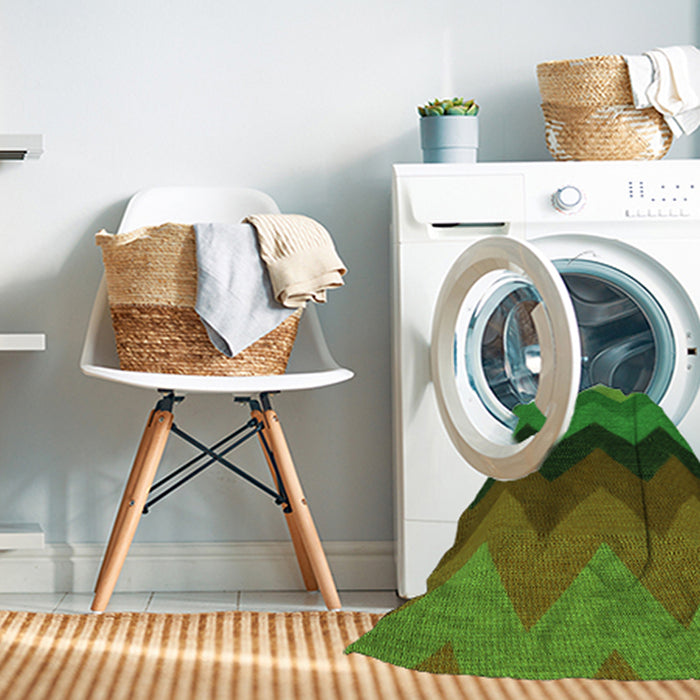Machine Washable Transitional Army Green Rug in a Washing Machine, wshpat334grn