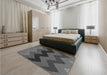 Patterned Platinum Gray Rug in a Bedroom, pat334gry