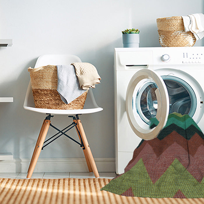 Machine Washable Transitional Dark Brown Rug in a Washing Machine, wshpat334lblu