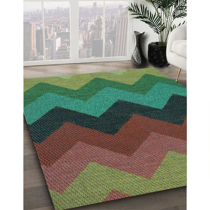 Machine Washable Transitional Dark Brown Rug in a Family Room, wshpat334lblu