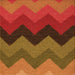 Round Patterned Tomato Red Rug, pat334org