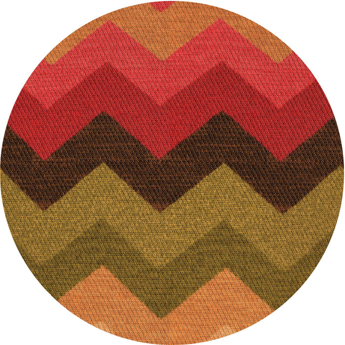 Square Patterned Tomato Red Rug, pat334org