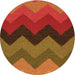 Square Patterned Tomato Red Rug, pat334org