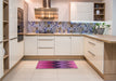 Patterned Burnt Pink Rug in a Kitchen, pat334pur