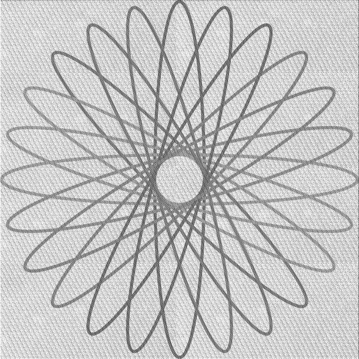 Round Patterned Platinum Gray Rug, pat3340gry