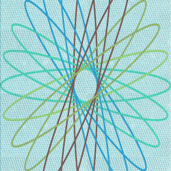 Machine Washable Transitional Electric Blue Rug, wshpat3340lblu