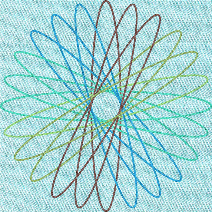 Round Patterned Electric Blue Rug, pat3340lblu