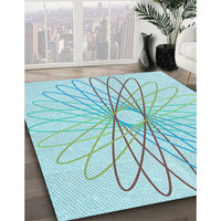 Patterned Electric Blue Rug, pat3340lblu