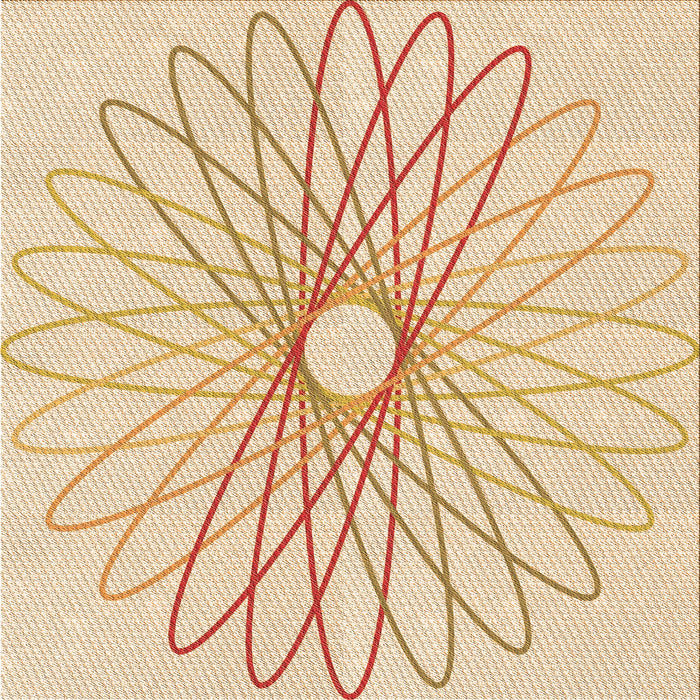 Round Machine Washable Transitional Orange Rug, wshpat3340org