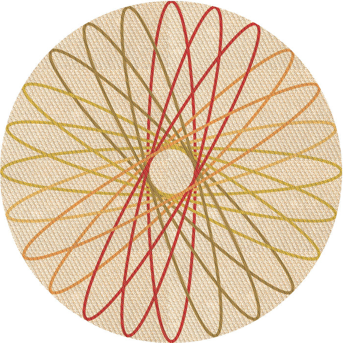 Square Patterned Orange Rug, pat3340org