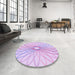 Round Patterned Purple Rug in a Office, pat3340pur