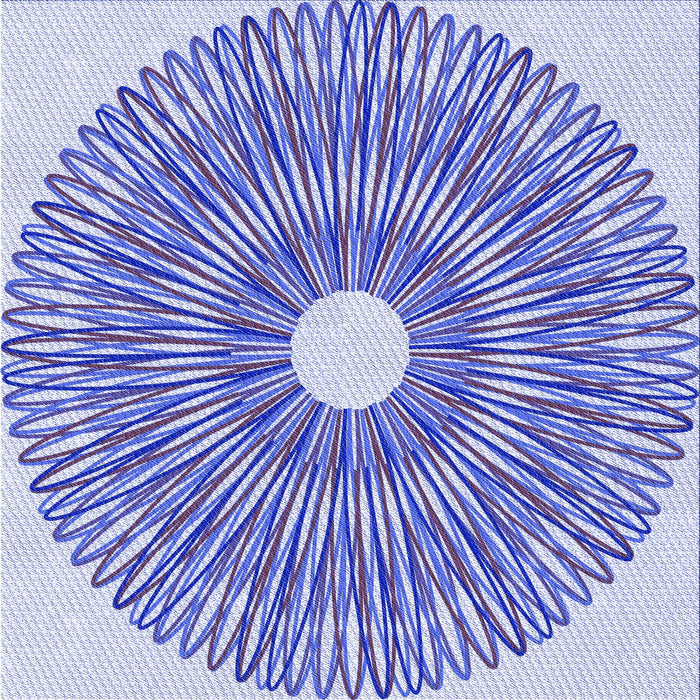 Round Machine Washable Transitional Royal Blue Rug, wshpat3341blu