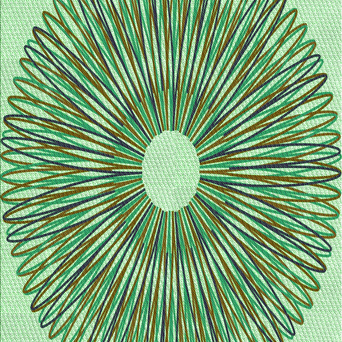 Machine Washable Transitional Light Green Rug, wshpat3341grn