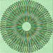 Round Machine Washable Transitional Light Green Rug, wshpat3341grn