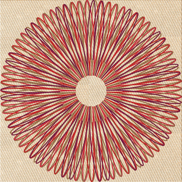 Round Machine Washable Transitional Red Rug, wshpat3341org