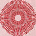 Round Machine Washable Transitional Red Rug, wshpat3341rd