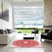 Machine Washable Transitional Red Rug in a Kitchen, wshpat3341rd