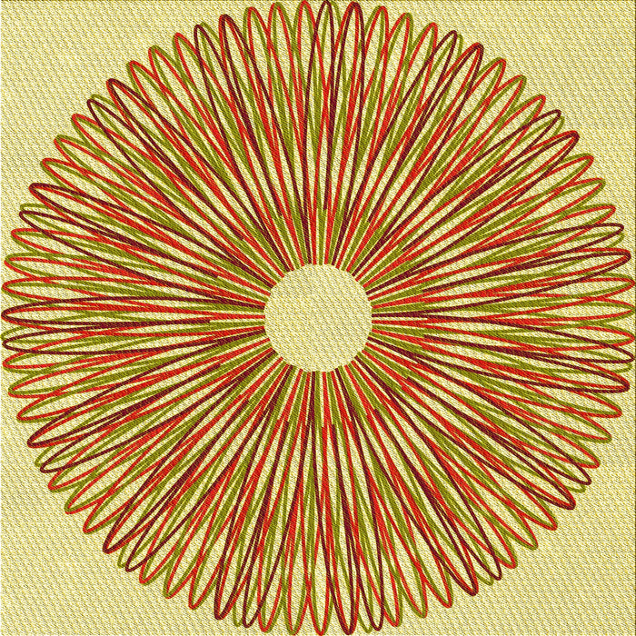 Round Machine Washable Transitional Mahogany Brown Rug, wshpat3341yw