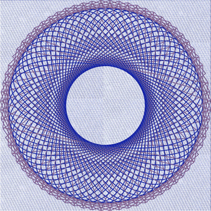 Round Patterned Blue Rug, pat3342blu