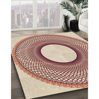 Patterned Golden Blonde Gold Rug, pat3342brn