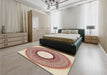 Patterned Golden Blonde Gold Rug in a Bedroom, pat3342brn