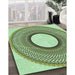 Machine Washable Transitional Fern Green Rug in a Family Room, wshpat3342grn