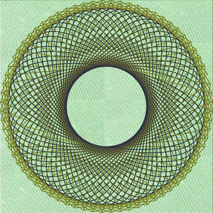 Round Patterned Fern Green Rug, pat3342grn