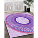 Patterned Blossom Pink Rug in Family Room, pat3342pur