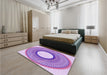 Patterned Blossom Pink Rug in a Bedroom, pat3342pur