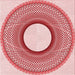 Round Patterned Pink Rug, pat3342rd