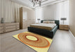 Patterned Mahogany Brown Rug in a Bedroom, pat3342yw