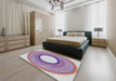 Patterned Purple Novelty Rug in a Bedroom, pat3342