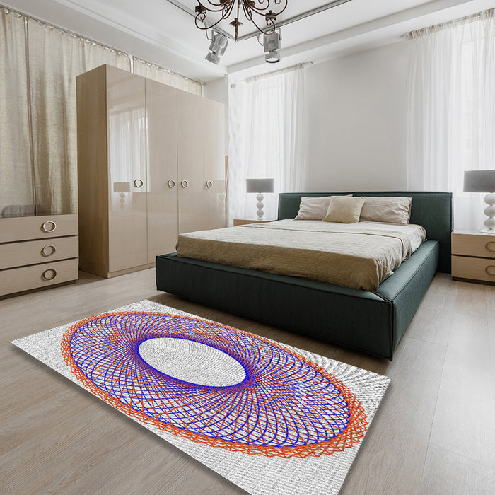 Patterned Purple Novelty Rug in a Bedroom, pat3342