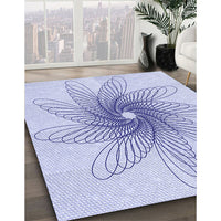 Patterned Lavender Blue Rug, pat3343blu